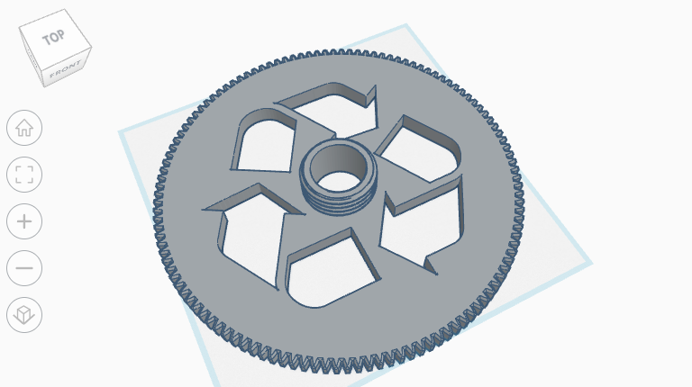 Blank Large Gear for Recreator 3D model thumbnail