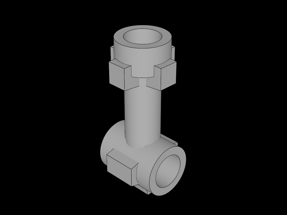 Lego Compatible (92690.dat) Bar  1L with Top Stud and Two Side Studs
