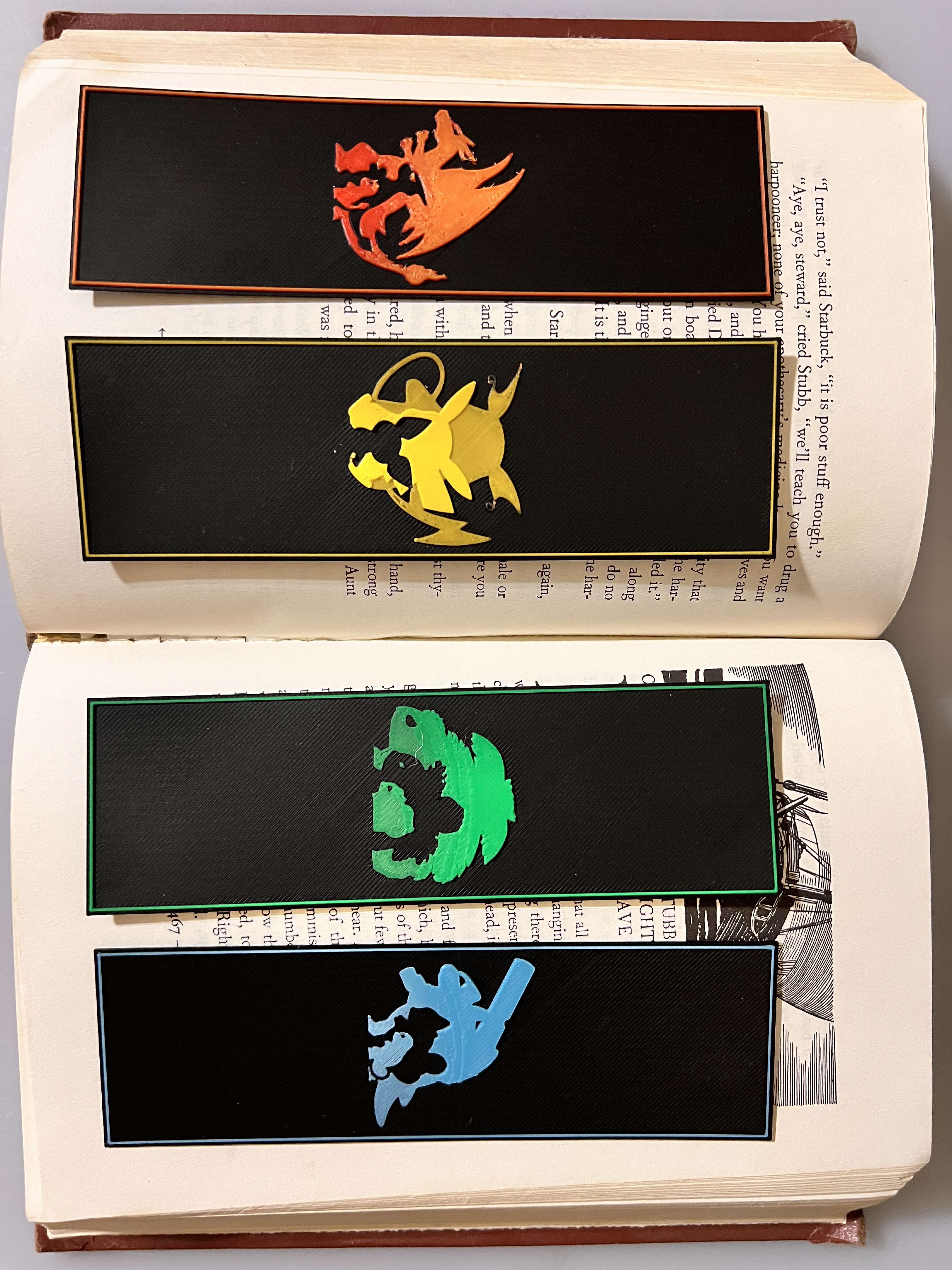 Bookmark - Pokémon Evolution Set: Black Background HueForge