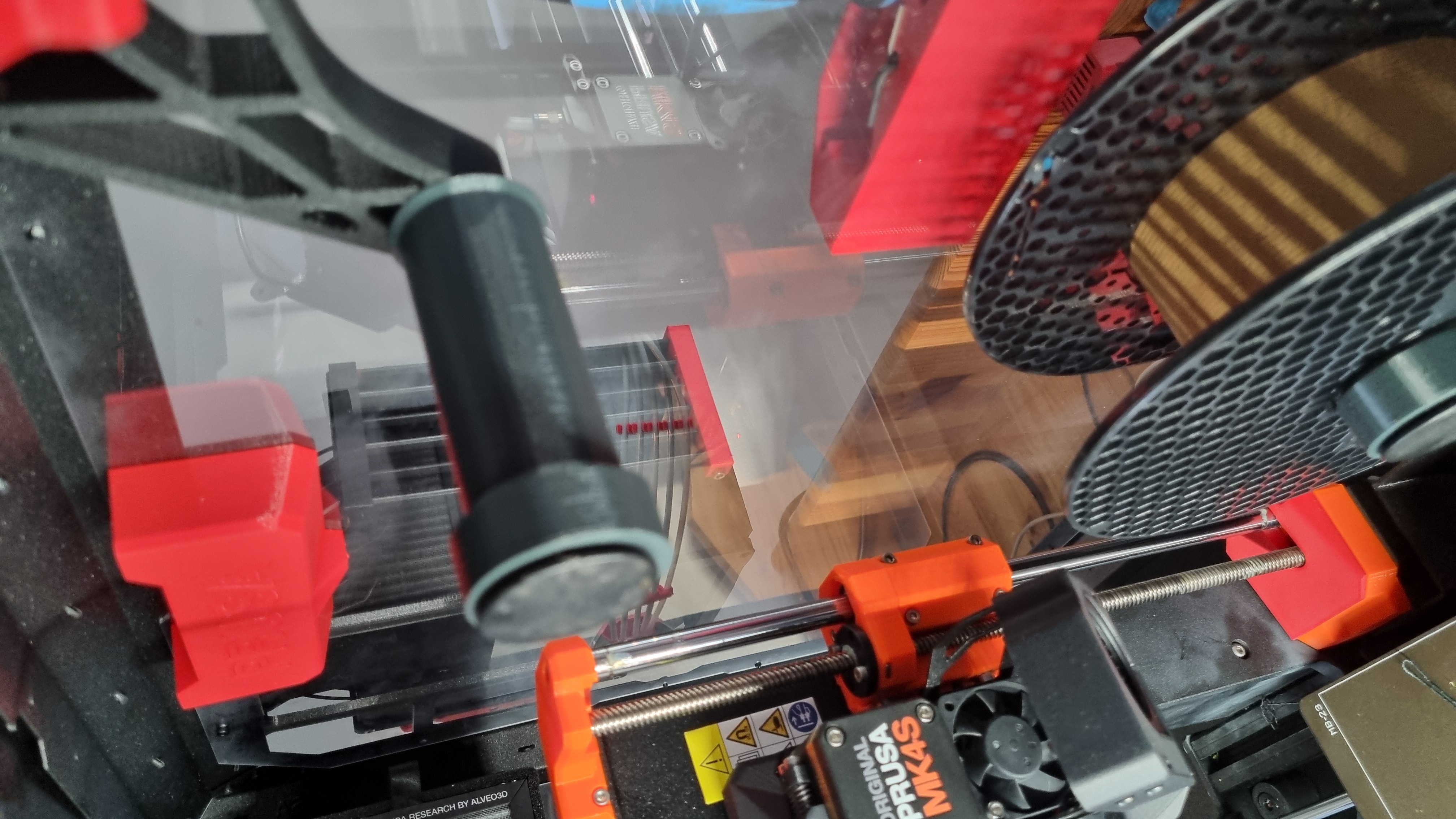 Filament Roll Sleeve for MK4S upgrade inside an Encloser