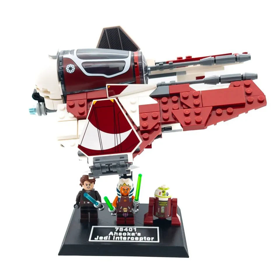 Display Stand for LEGO Star War Jedi Interceptor Ahsoka＇s 75401 Anakin＇s  9494 75281 75038 Obi-Wan＇s 75135 Yoda＇s 75168 75360