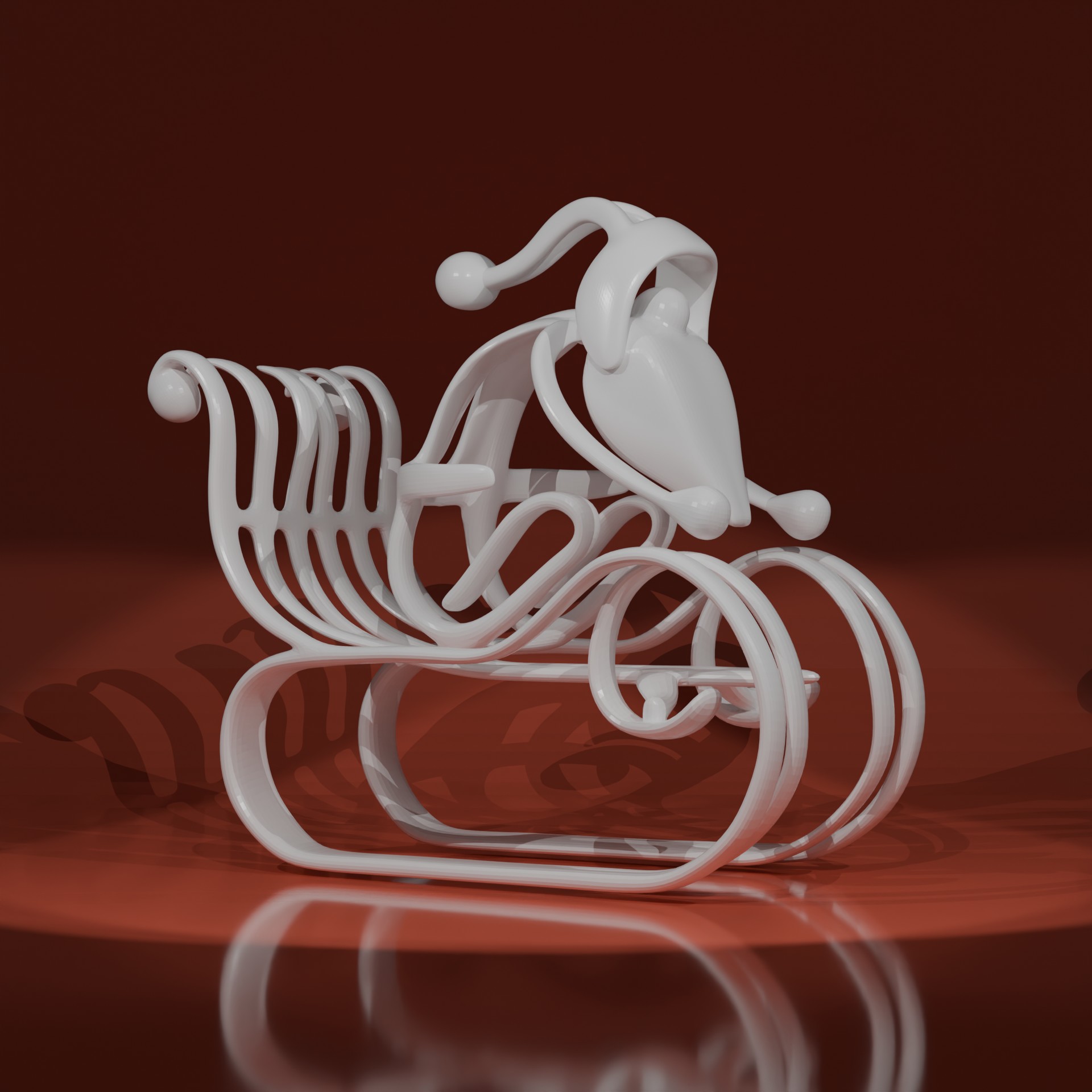 Santa Sleigh Sculpture