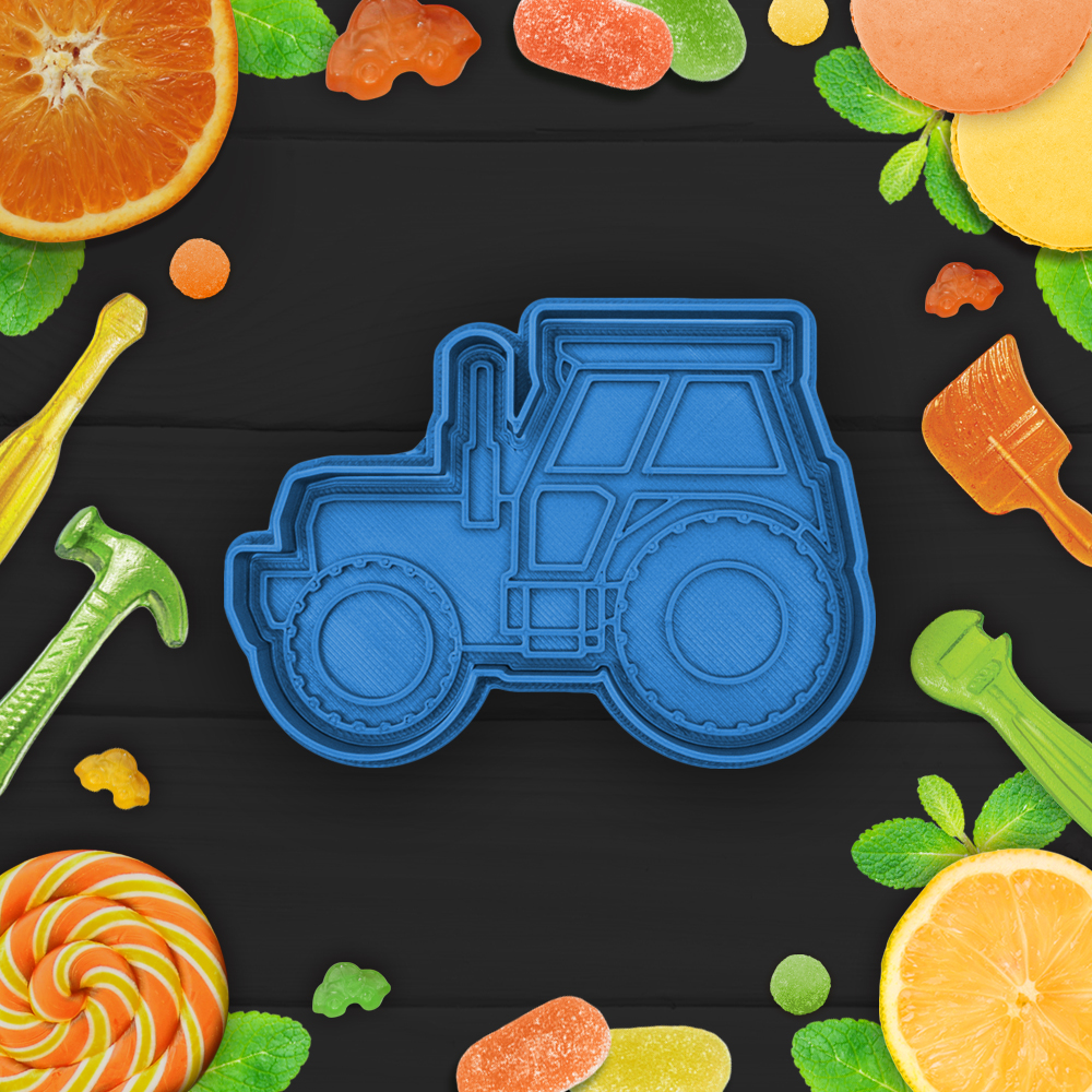 Heavy tractor cookie cutter / stamp