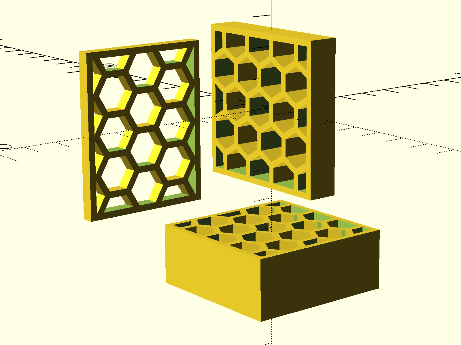 Multi directional Haxagonal Grid Generator for OpenSCAD