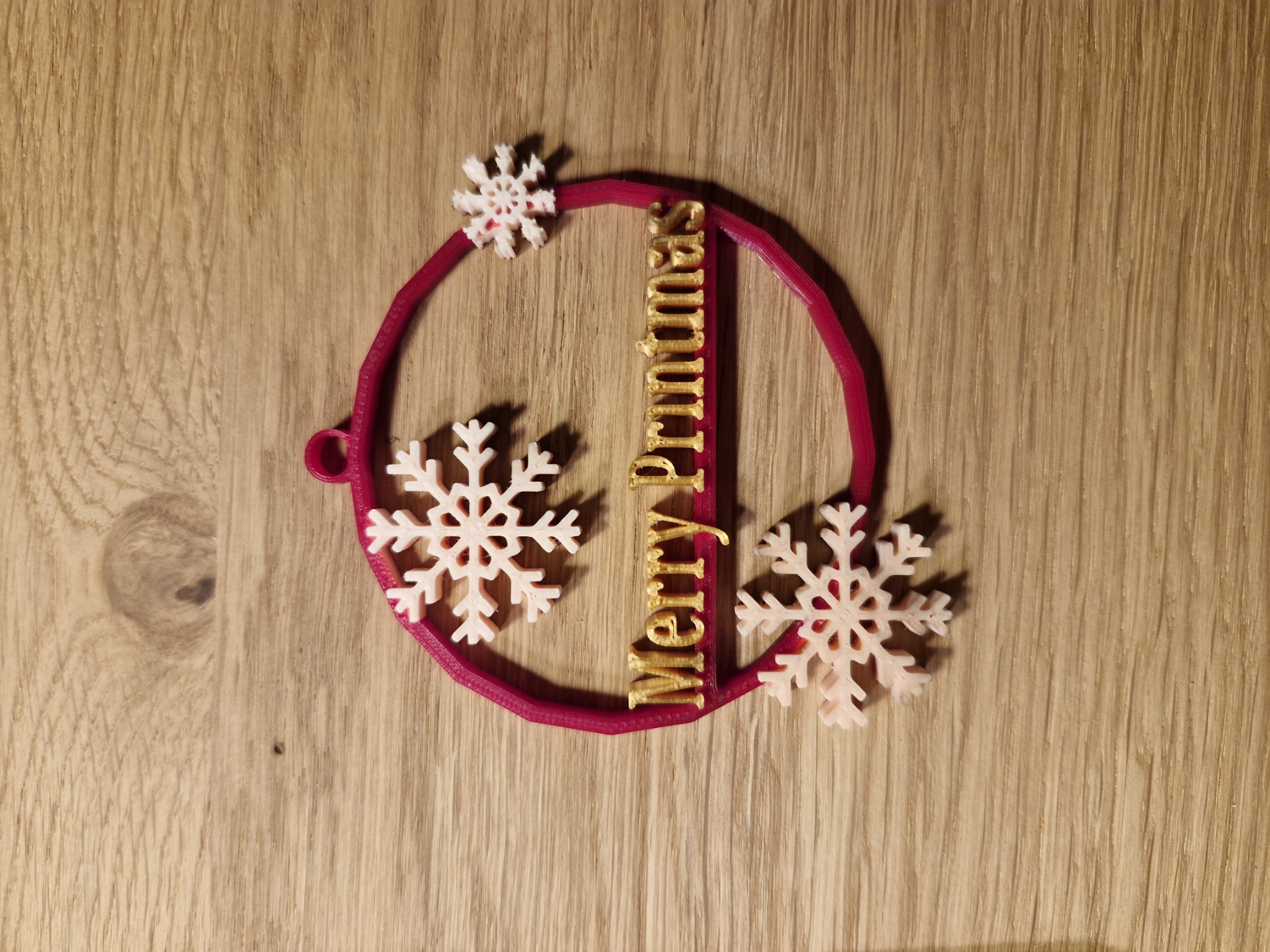 Merry Printmas Weihnachtskugel / Christmas ball 9 cm
