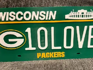 Targa Personalizzata Green Bay Packers Per Auto - Plastica Resistente