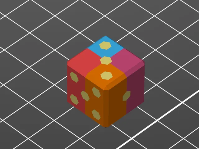 Multicolor Color Test Cube Dice