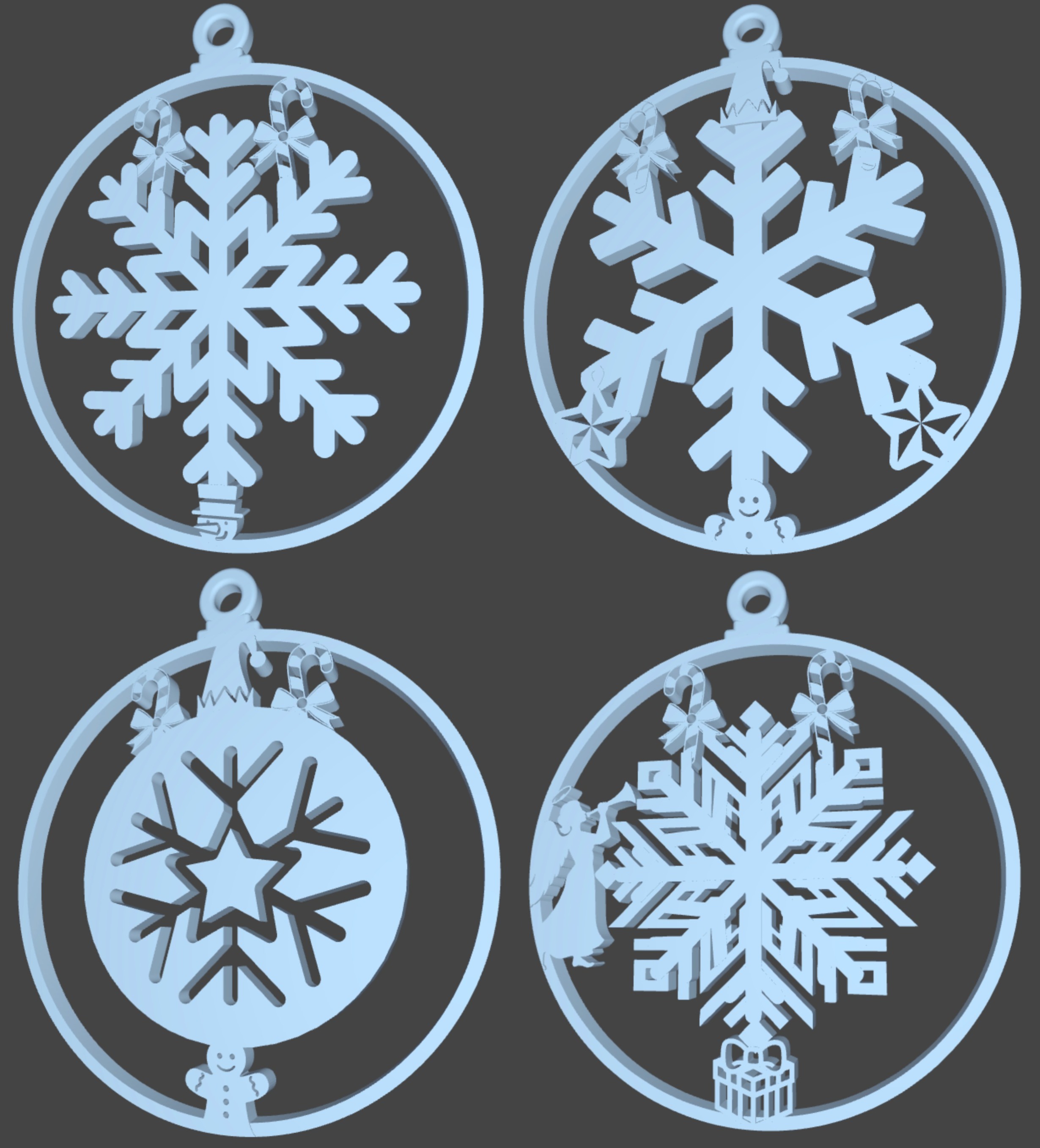 Christmas ornament snowflakes
