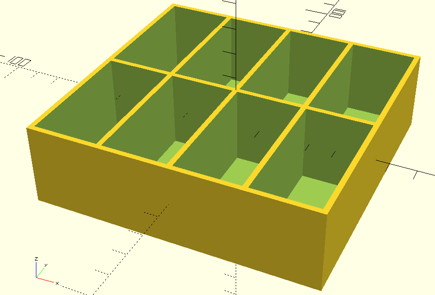 Multi-compartment parametric organizer box
