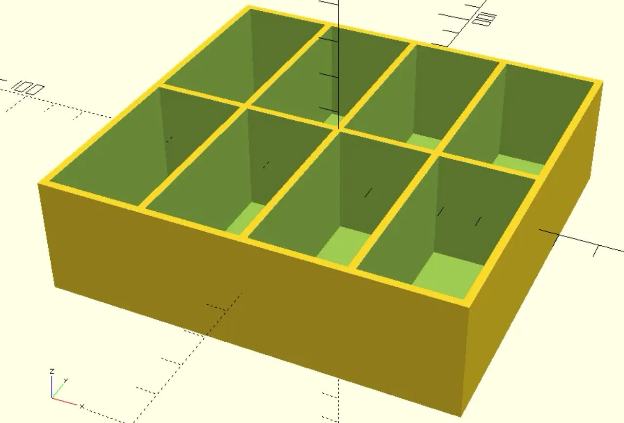 Multi-compartment parametric organizer box by ExtrudingThoughts