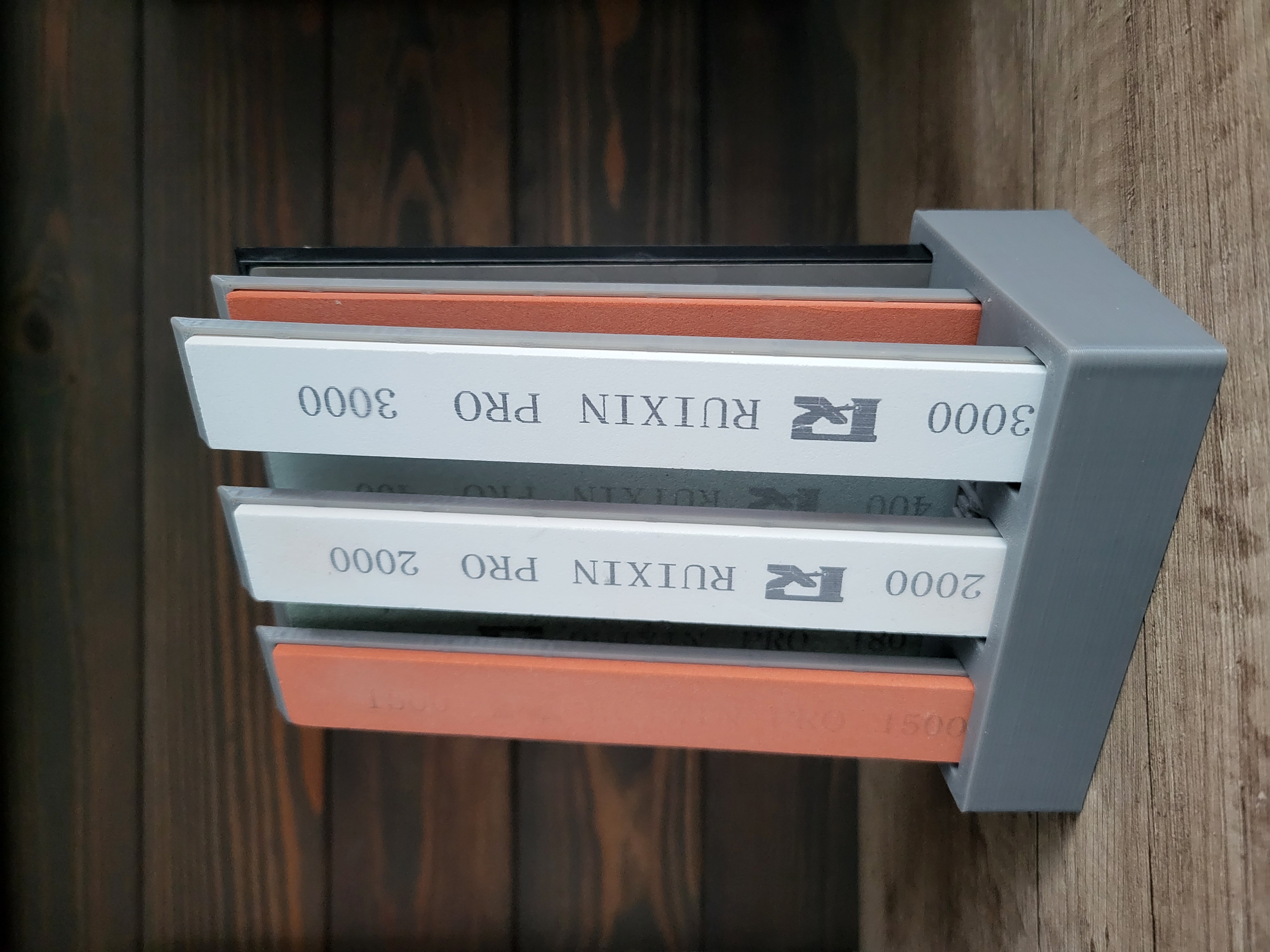 Knife sharpener stones organizer