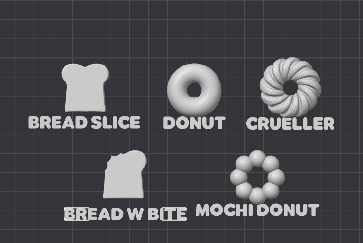 Mini Bakery Pastry Foods and Clay Molds for Dollhouse (use for Print supports)
