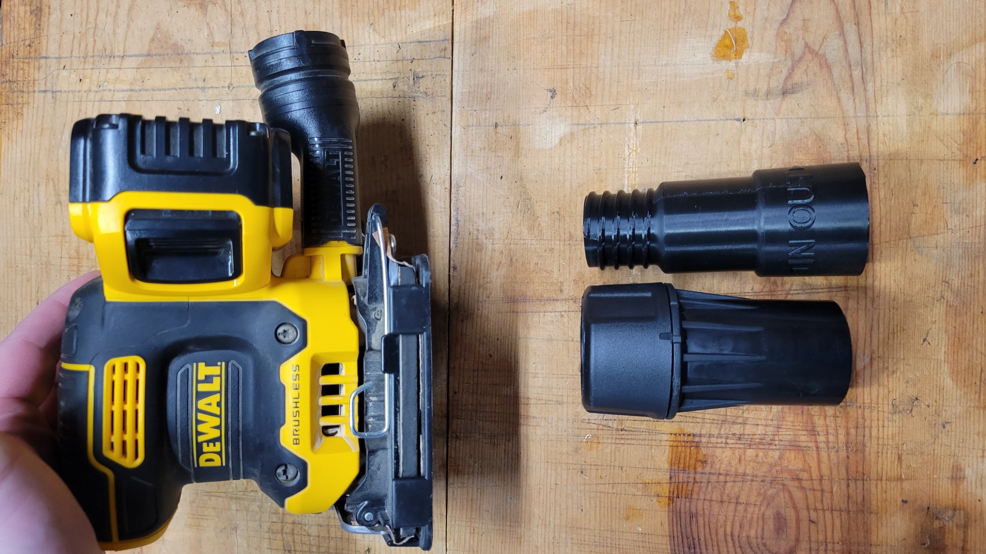 DeWalt sander planer to WetDryVac to DWV9000 Quick Twist lock adapter