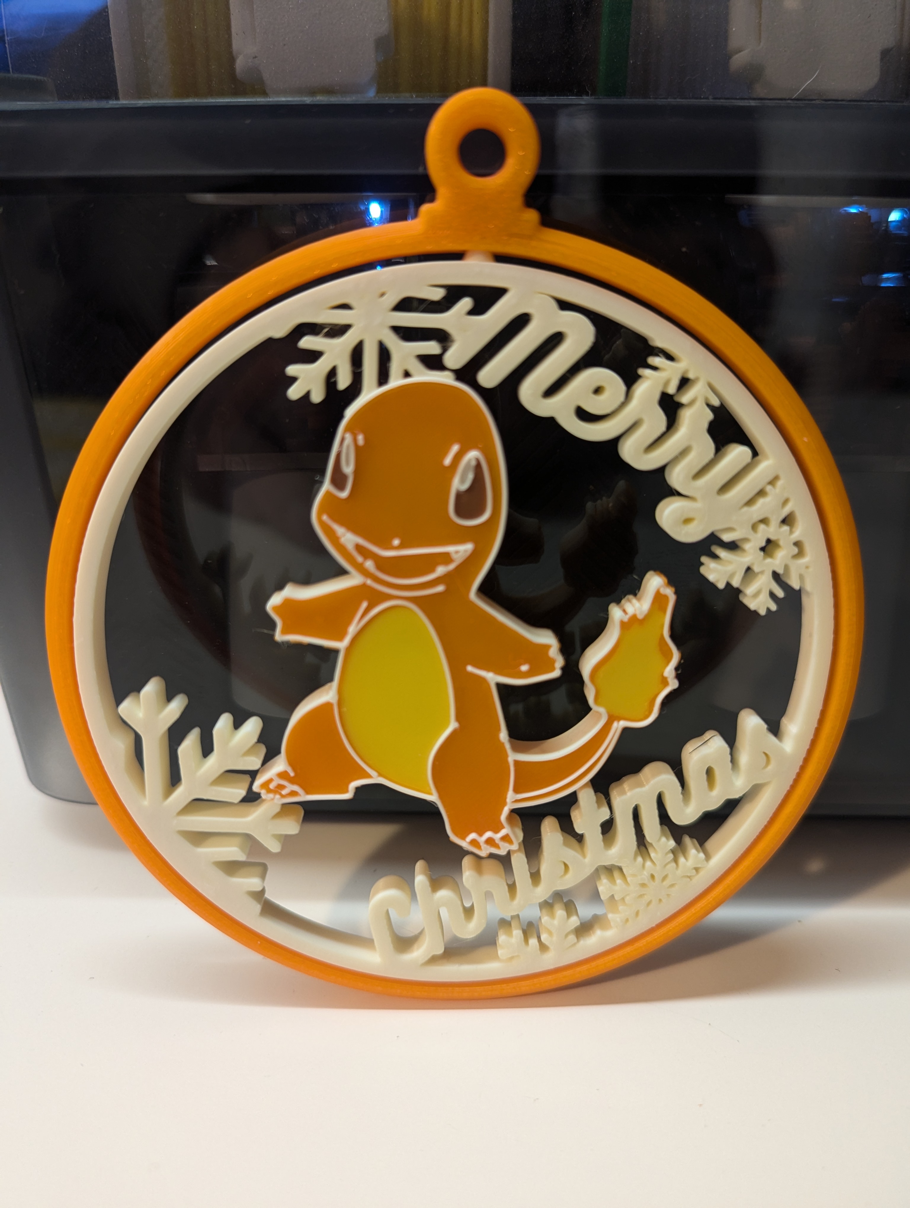 Smiling Charmander Christmas Ornament
