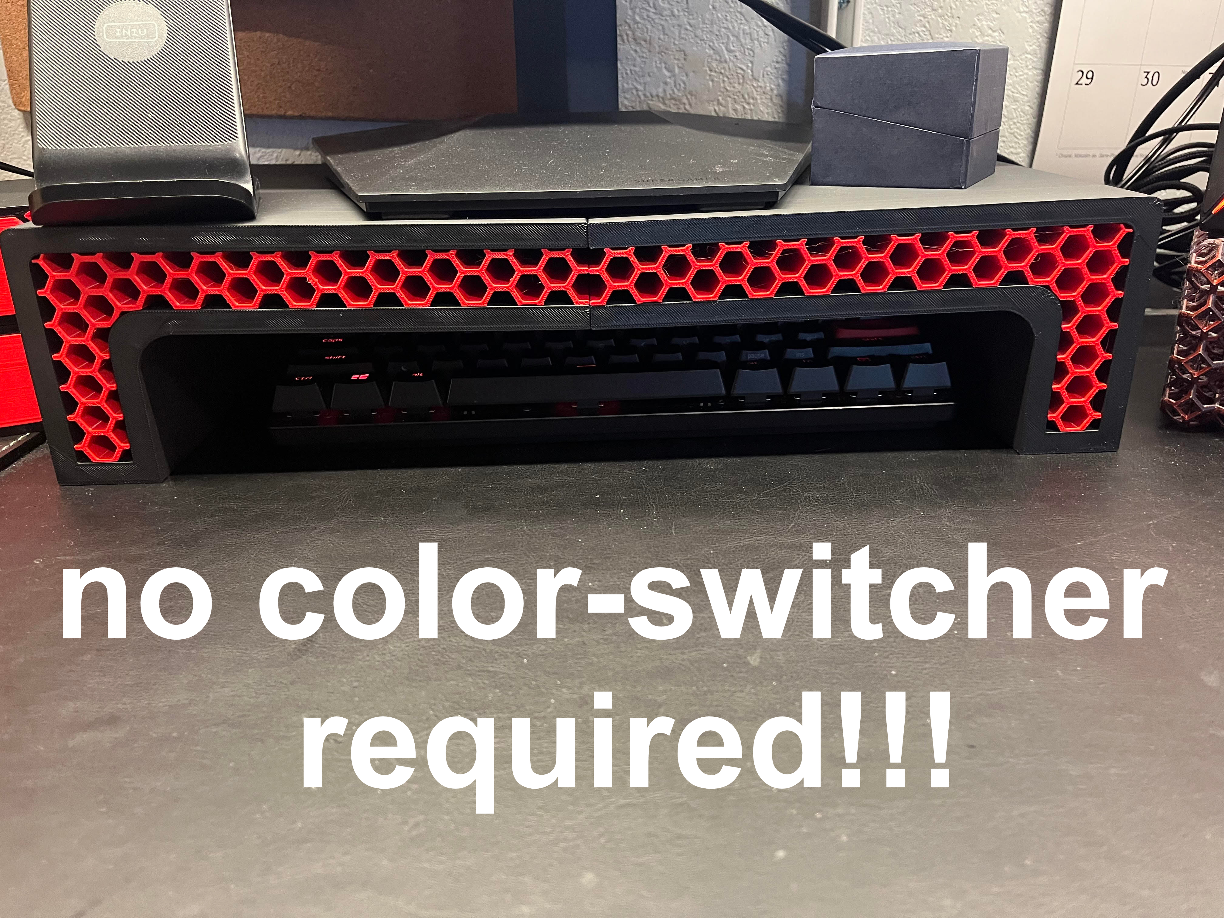 Monitor stand with keyboard space!!! no color switcher required!!