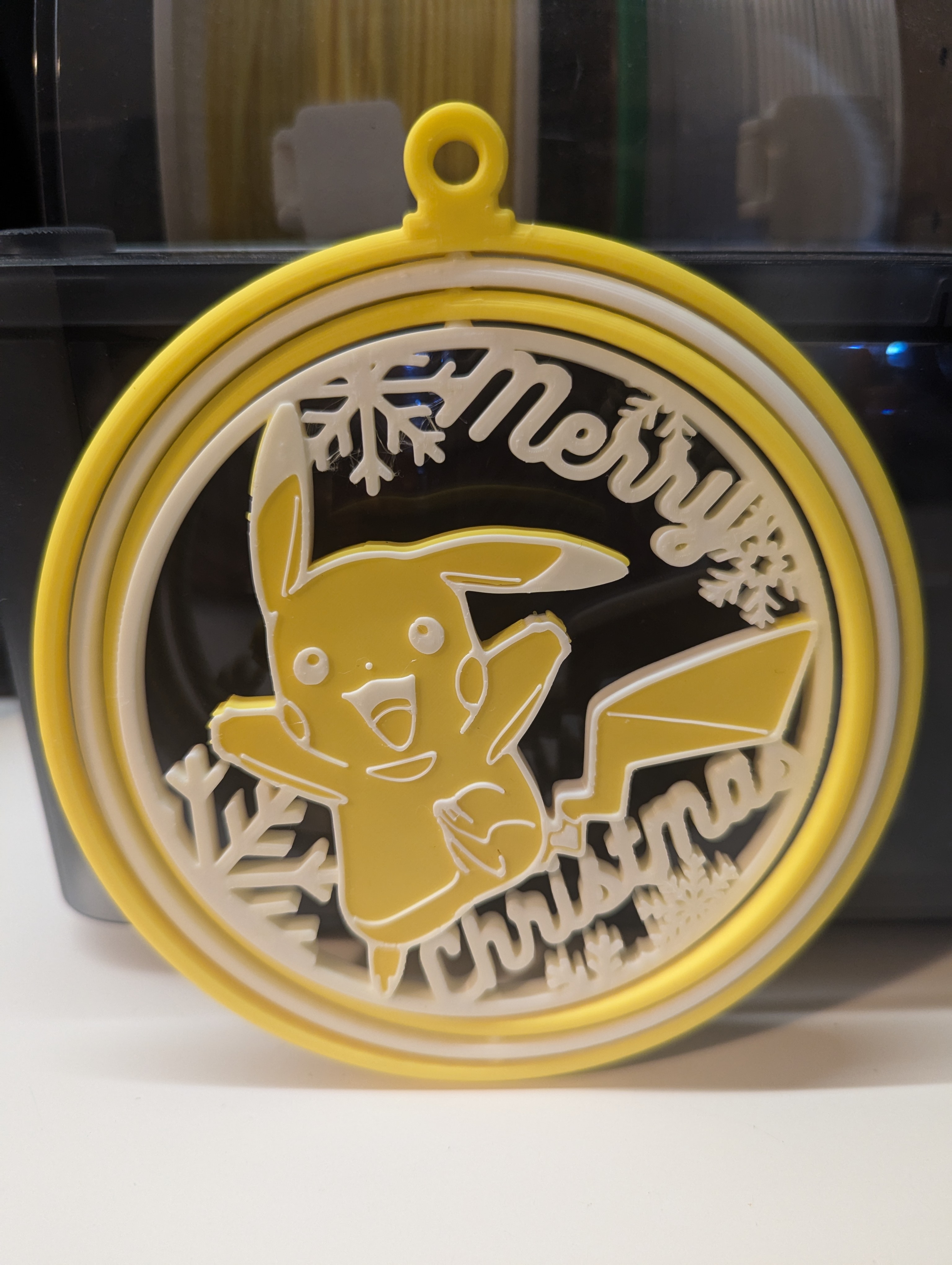 Smiling Pikachu Christmas Ornament