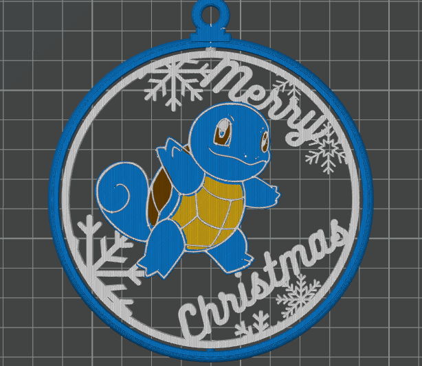 Smiling Squirtle Christmas Ornament