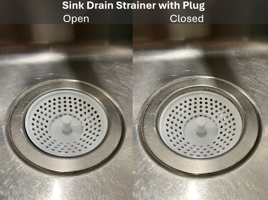 Miniatura 2 do modelo 3D Sink Drain Strainer with Plug