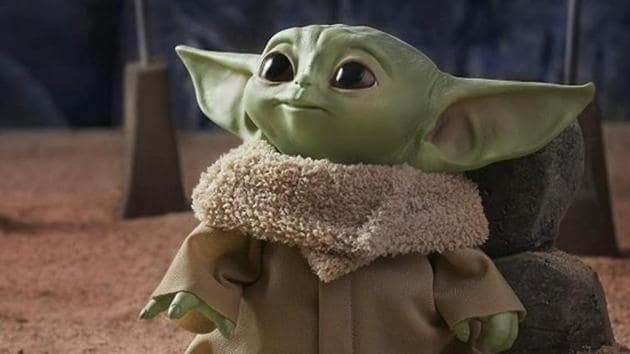 Baby Yoda Looking Up