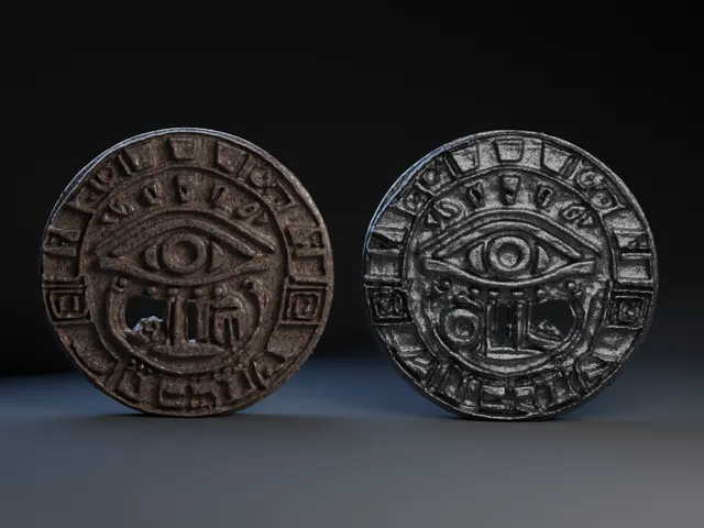 Ancient Coin with All Seeing Eye