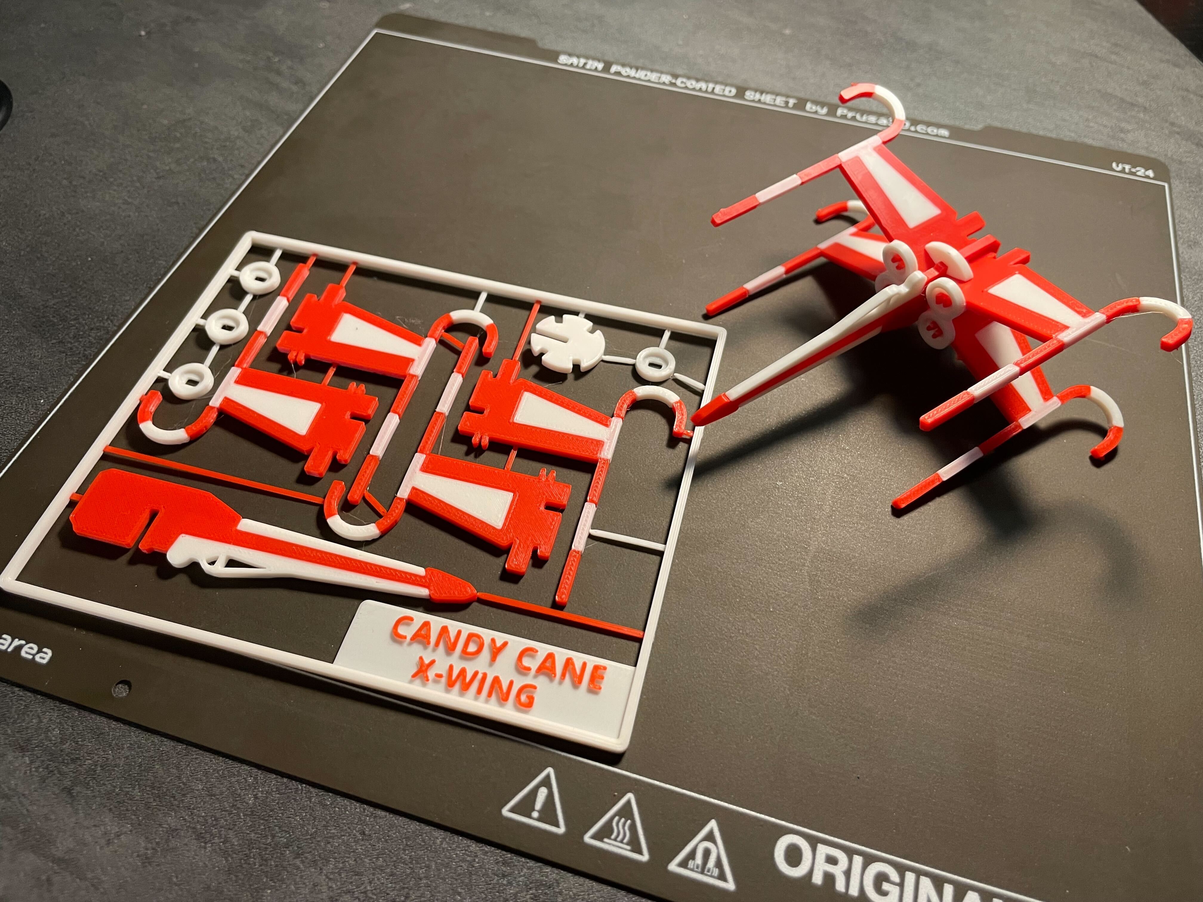 Candy Cane X-Wing Kit Card Christmas Ornament