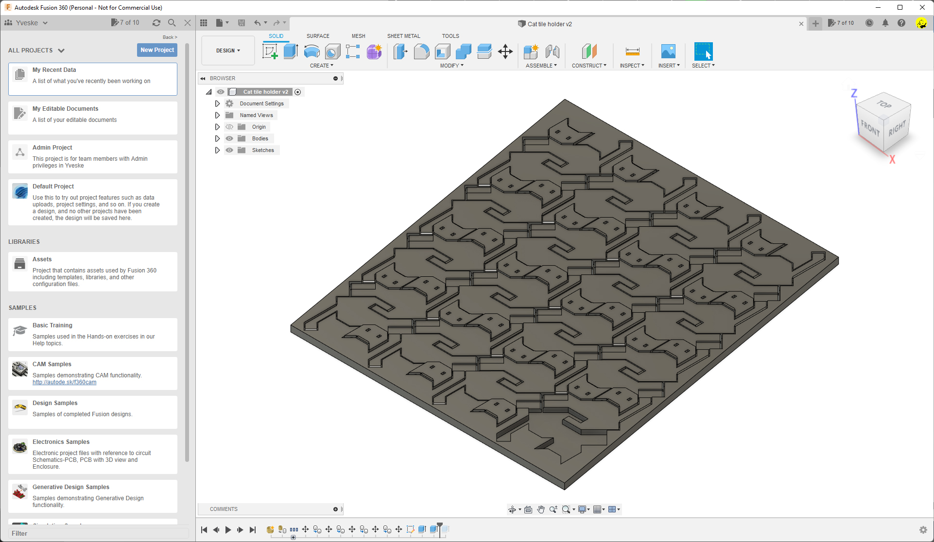 Miniatura 2 do modelo 3D Cat tile holder