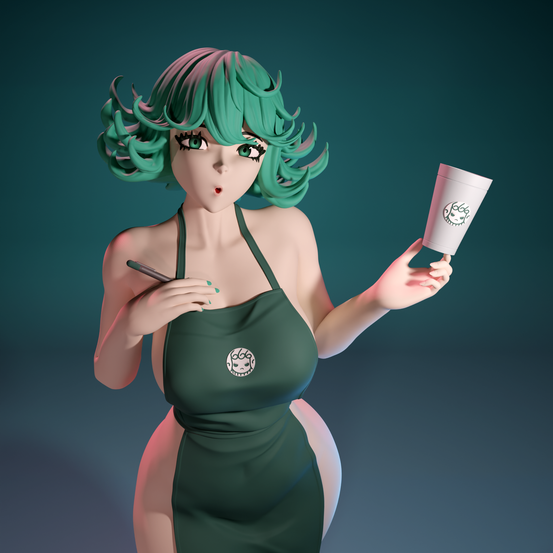 Starbucks Tatsumaki from Onepunchman