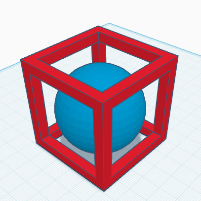 Ball stuck in a cube