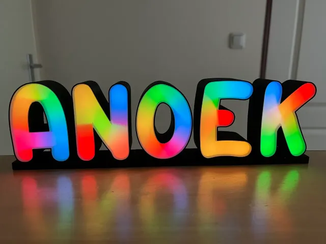 Glowing WLED or LED all alphabet letters and all numbers 8.5 cm high