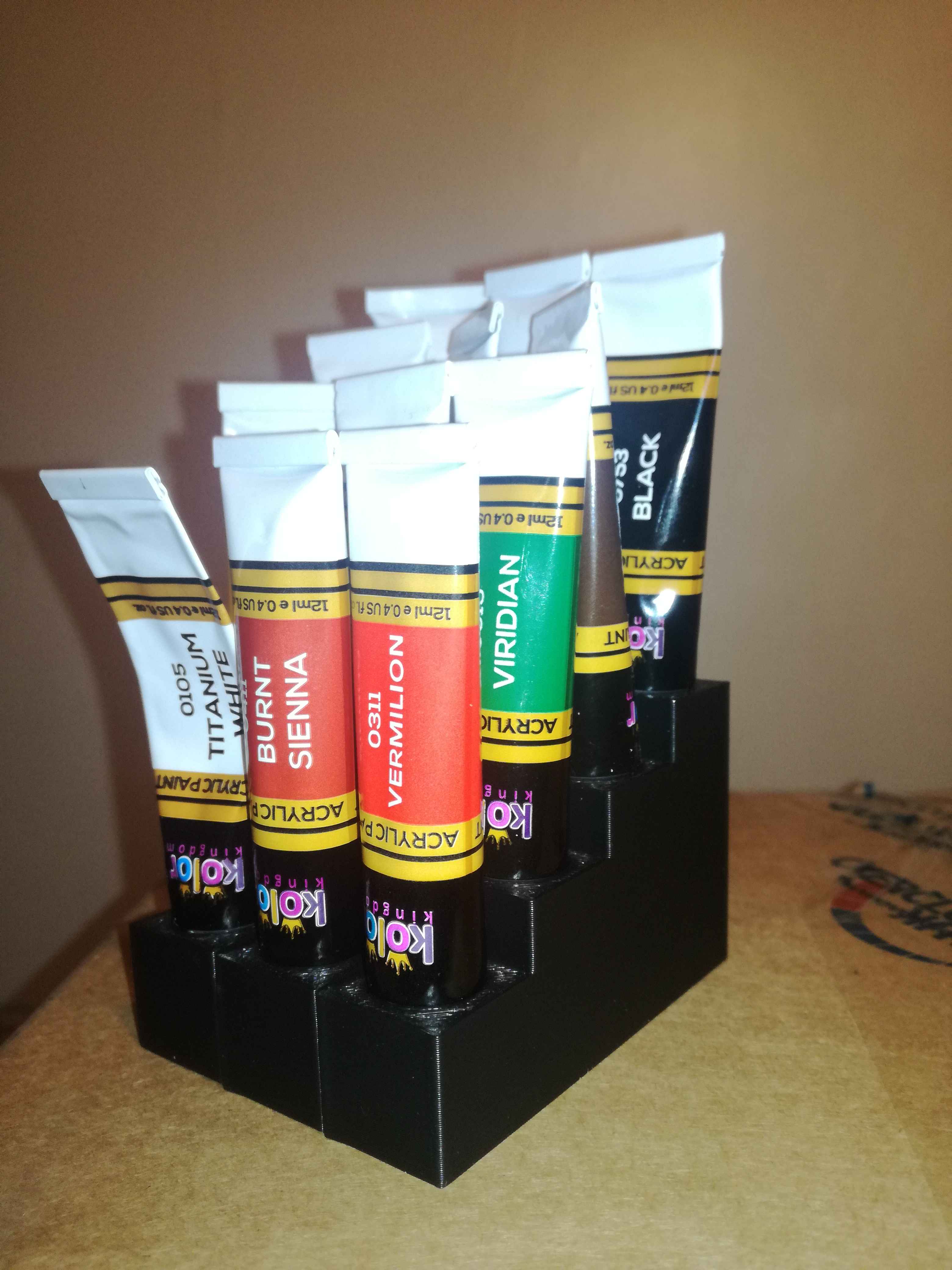 Snap together paint tube holder