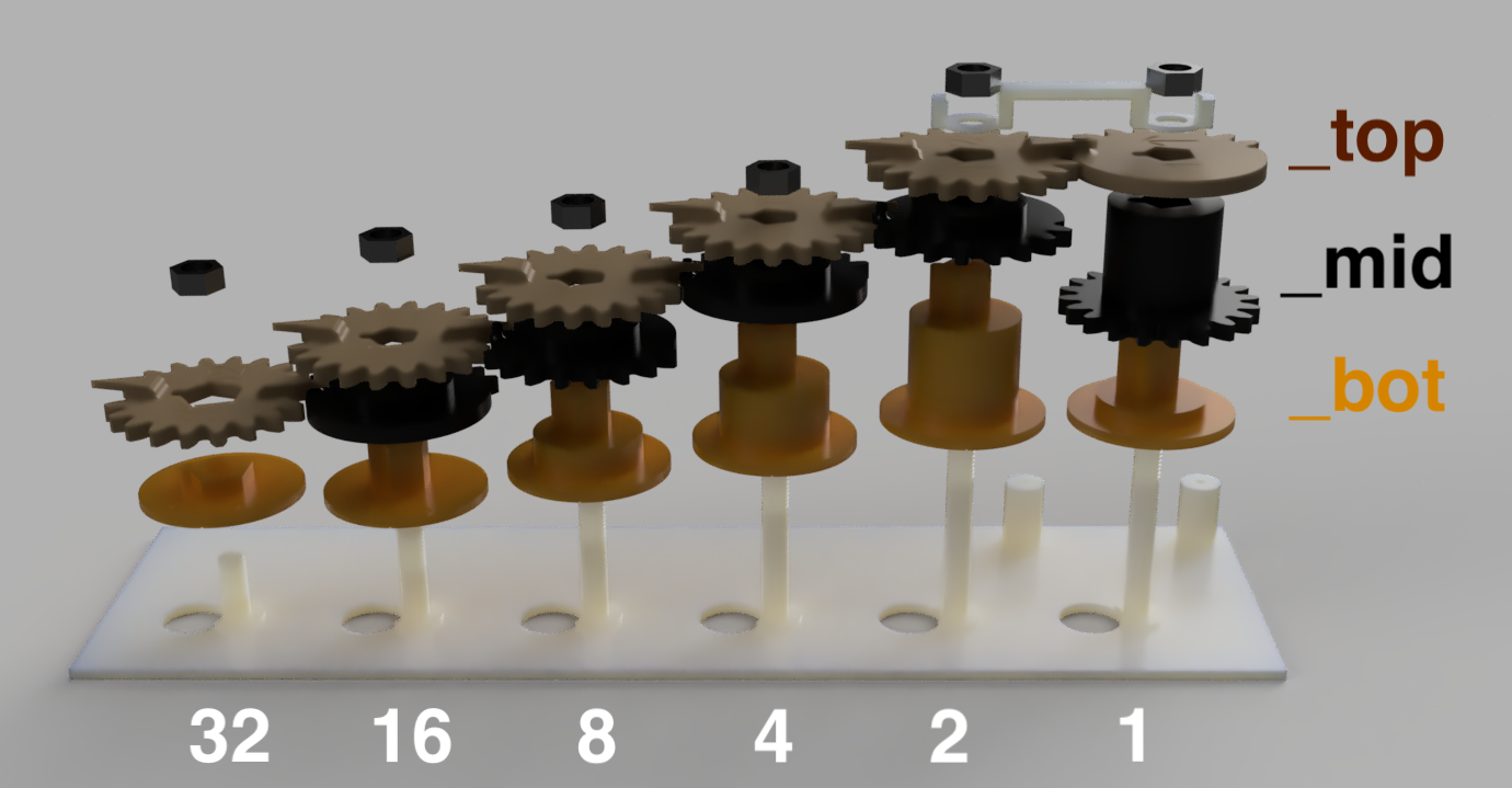 Miniatura 12 do modelo 3D Binary Clock Mechanical