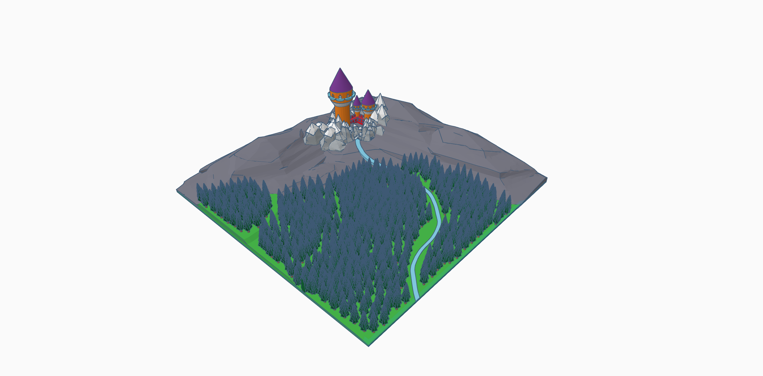 scene with a castle in mountains