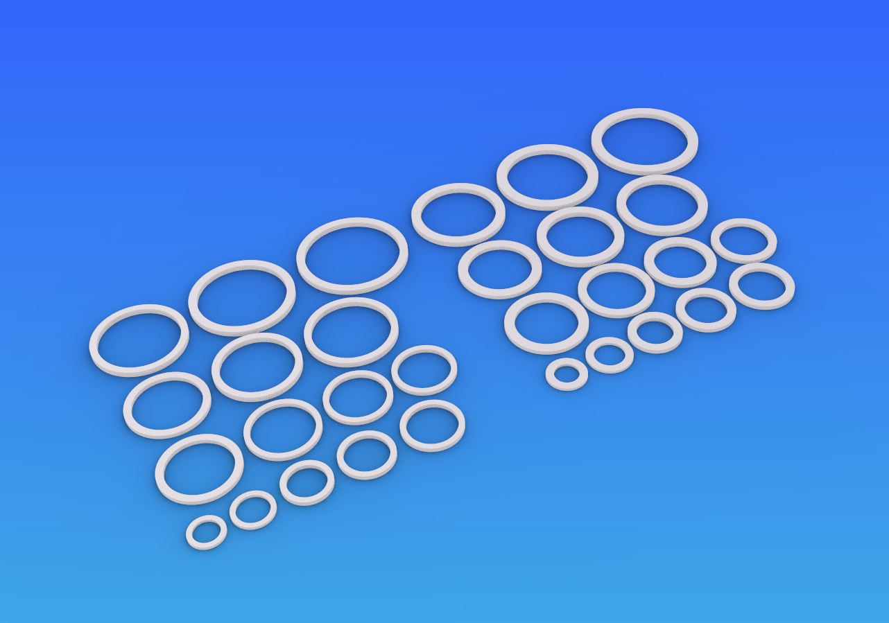 rectangular sealing ring kit - ⌀8mm up to ⌀33mm