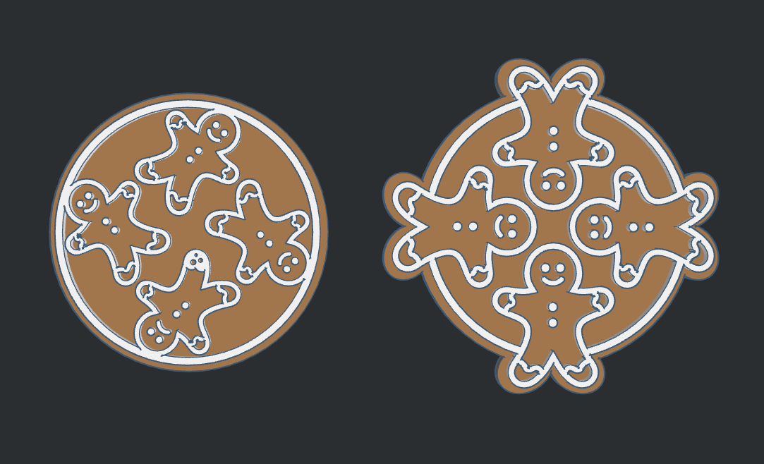 Holiday Gingerbread Coasters - 2 versions