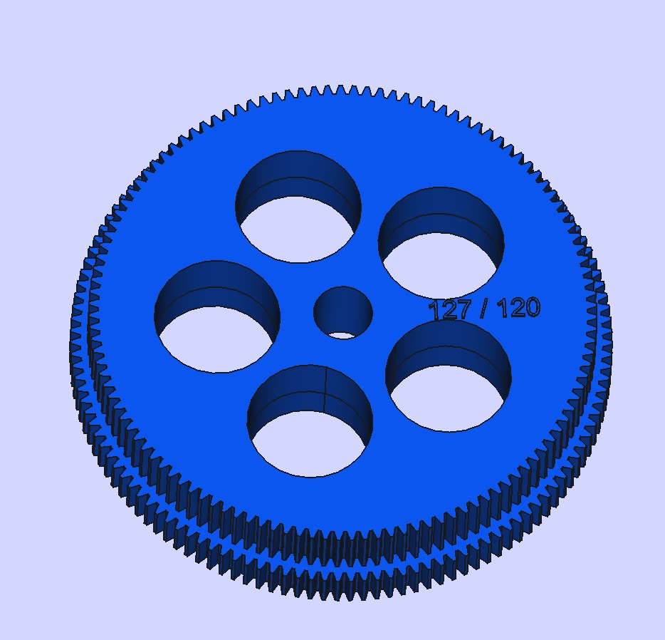 Replacement gear for the original doublegear with 120-127 teeth on the Bernardo P600G lathe.