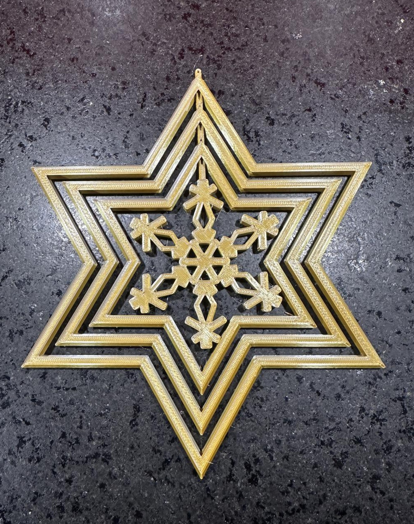 Nested Christmas stars and snowflakes