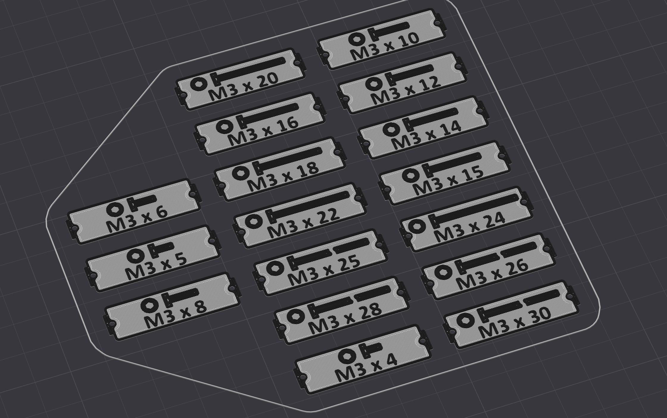 DIN 7984 Low Head Allen Bolt Gridfinity Printable Label