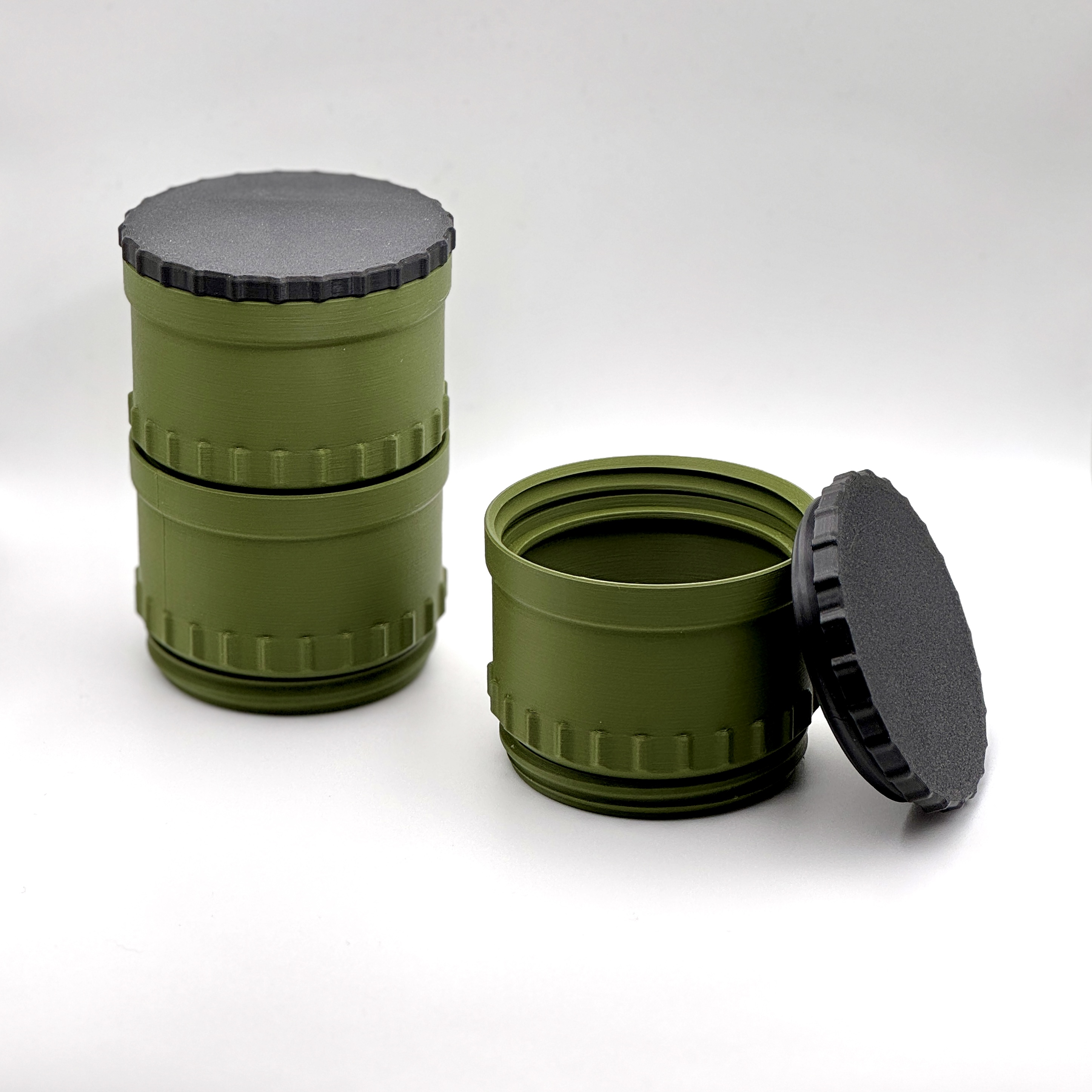 Modular round storage box