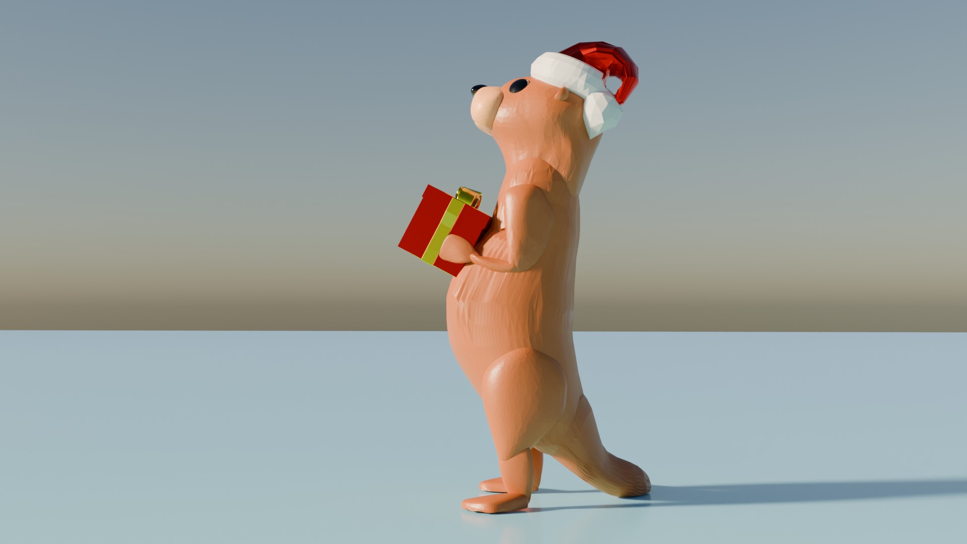 Giving Otter ornament (floppy hat)
