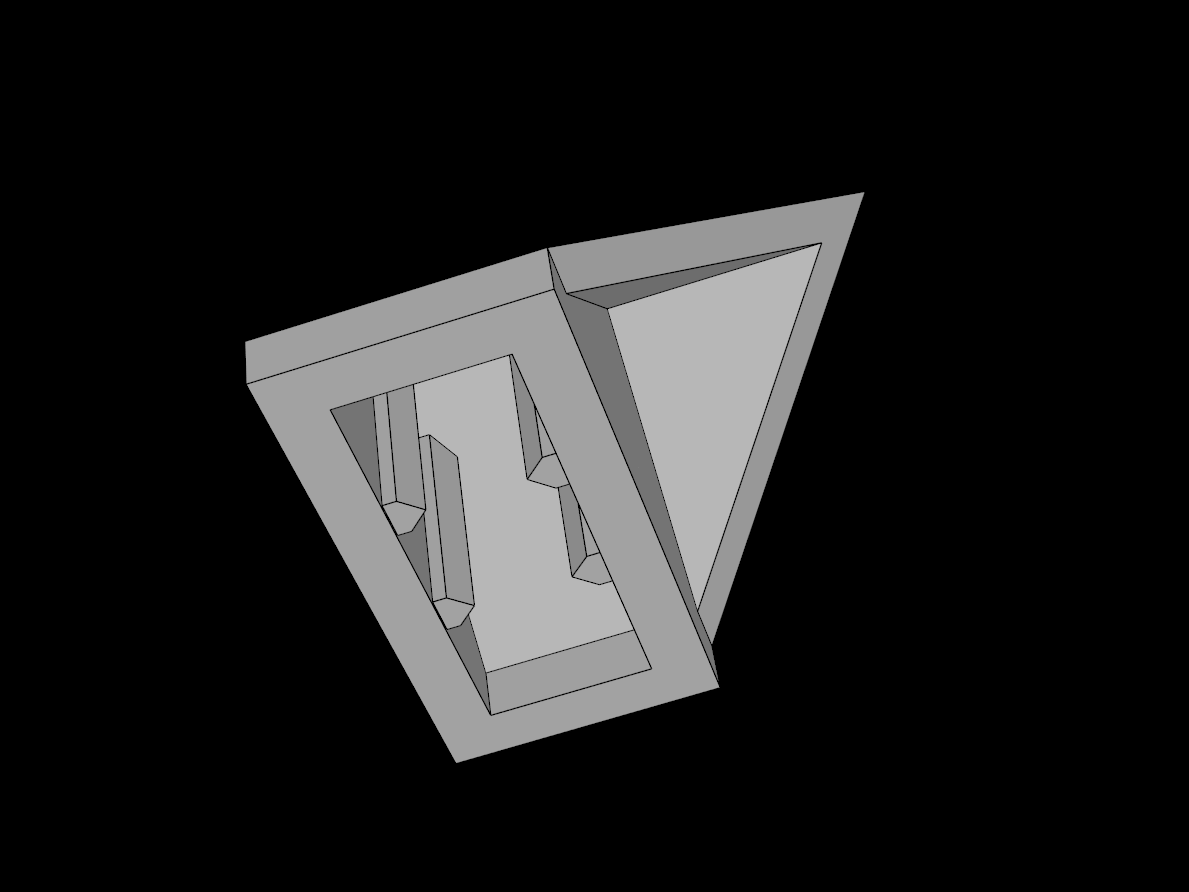 Lego Compatible (3049d.dat) Slope Brick 45  1 x  2 Double / Inverted with Bottom Stud Holder