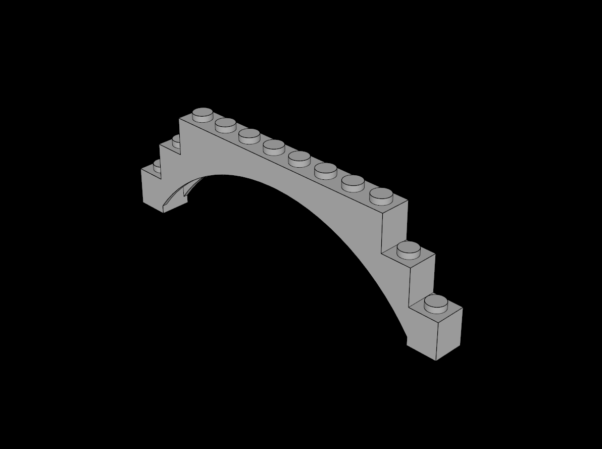 Lego Compatible (18838.dat) Arch 1 x 12 x 3 Raised with 5 Internal Ribs
