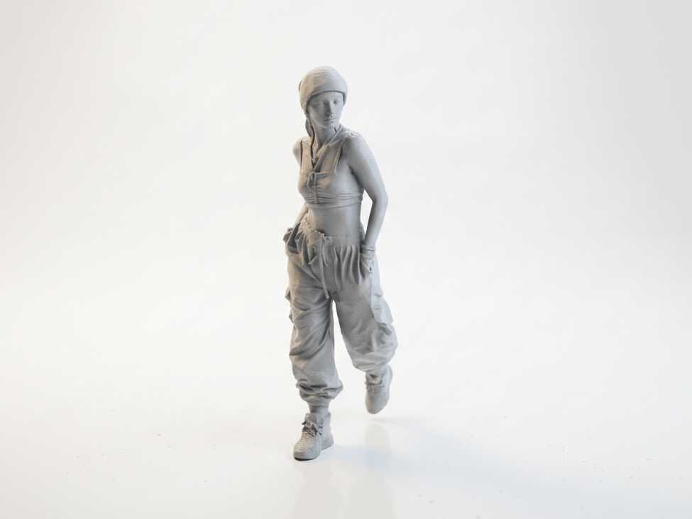 Cargo Pants Girl Figurine Female Character 3D Printable