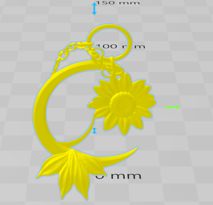 Sunflower moon keychain