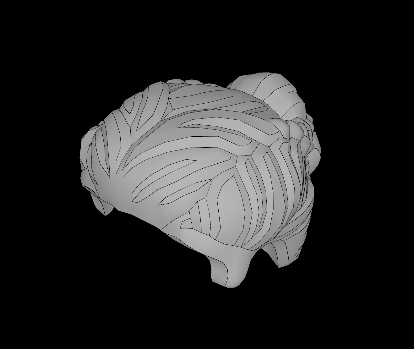 Lego Compatible (4926.dat) Minifig Hair Female Short Braided on Sides Pulled Back in Bun 3D model by thall72