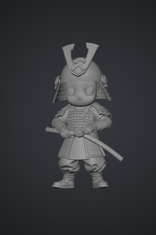 Chibi Samurai Warrior – Stylised Japanese Fighter 3D model