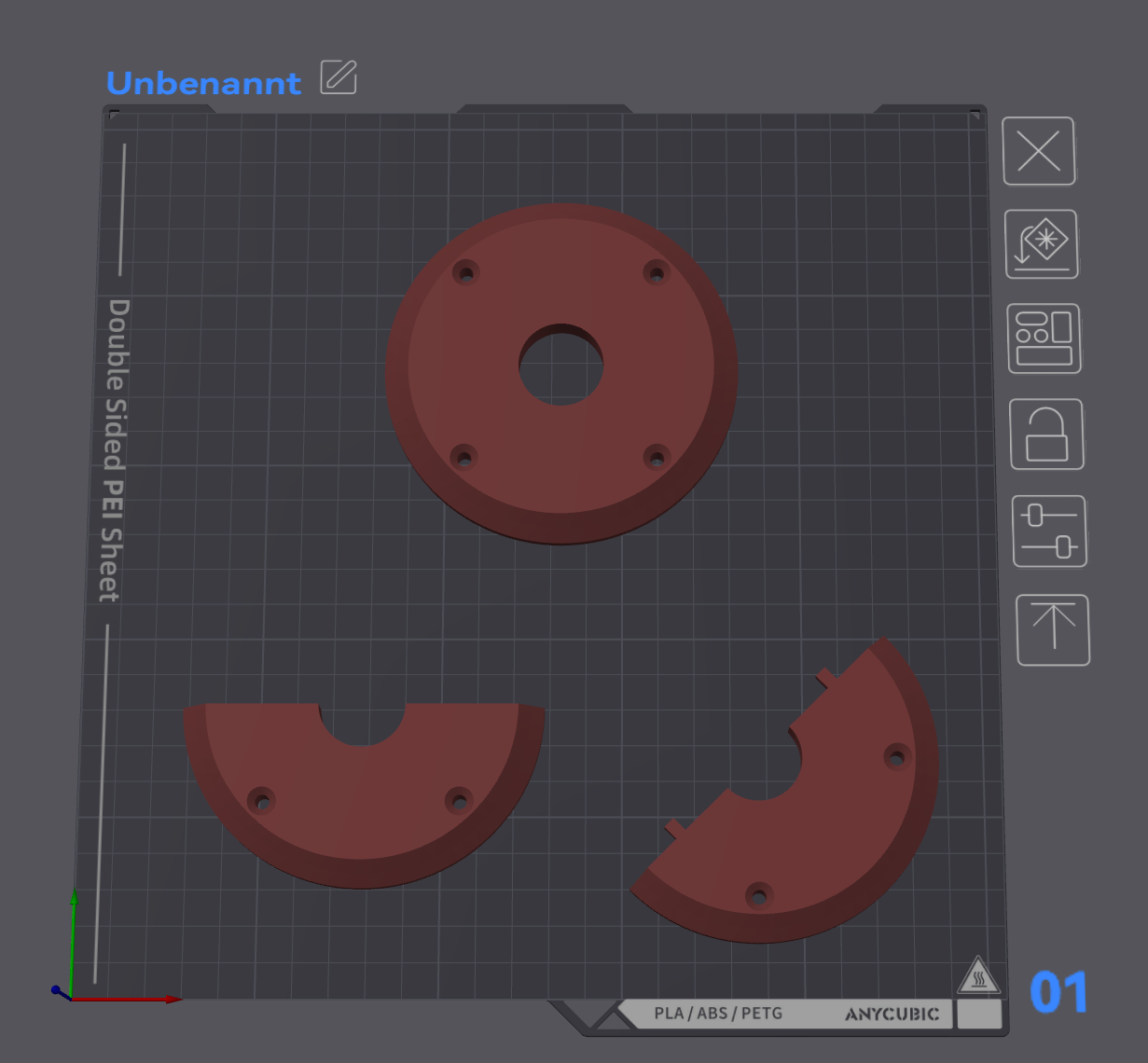 Rohrblende / Rosette für 1/2 Zoll Rohre (PETG)