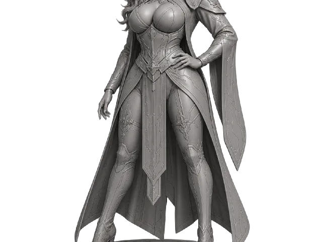 Curvy Cyber Empress Statue