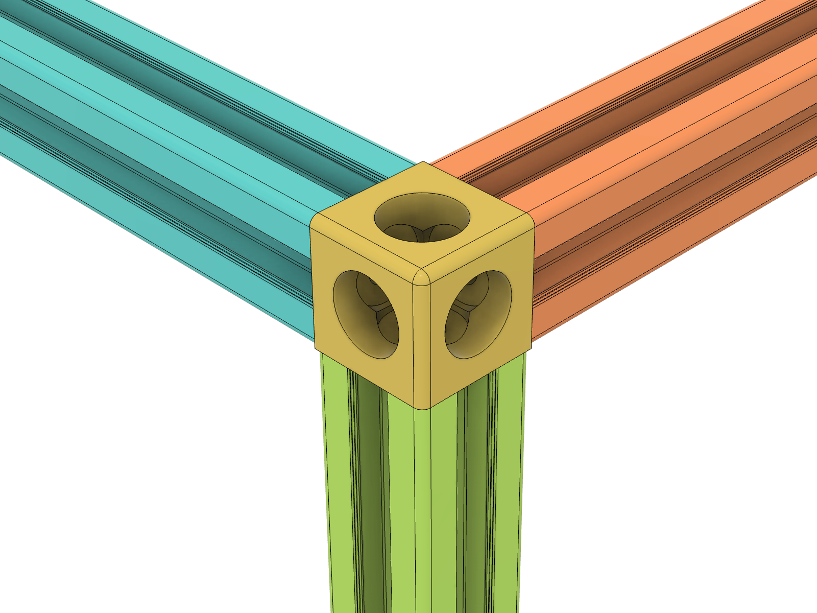 Alu Profile 3-Way Corner Cube Joint Connector (1515, 2020, 3030)