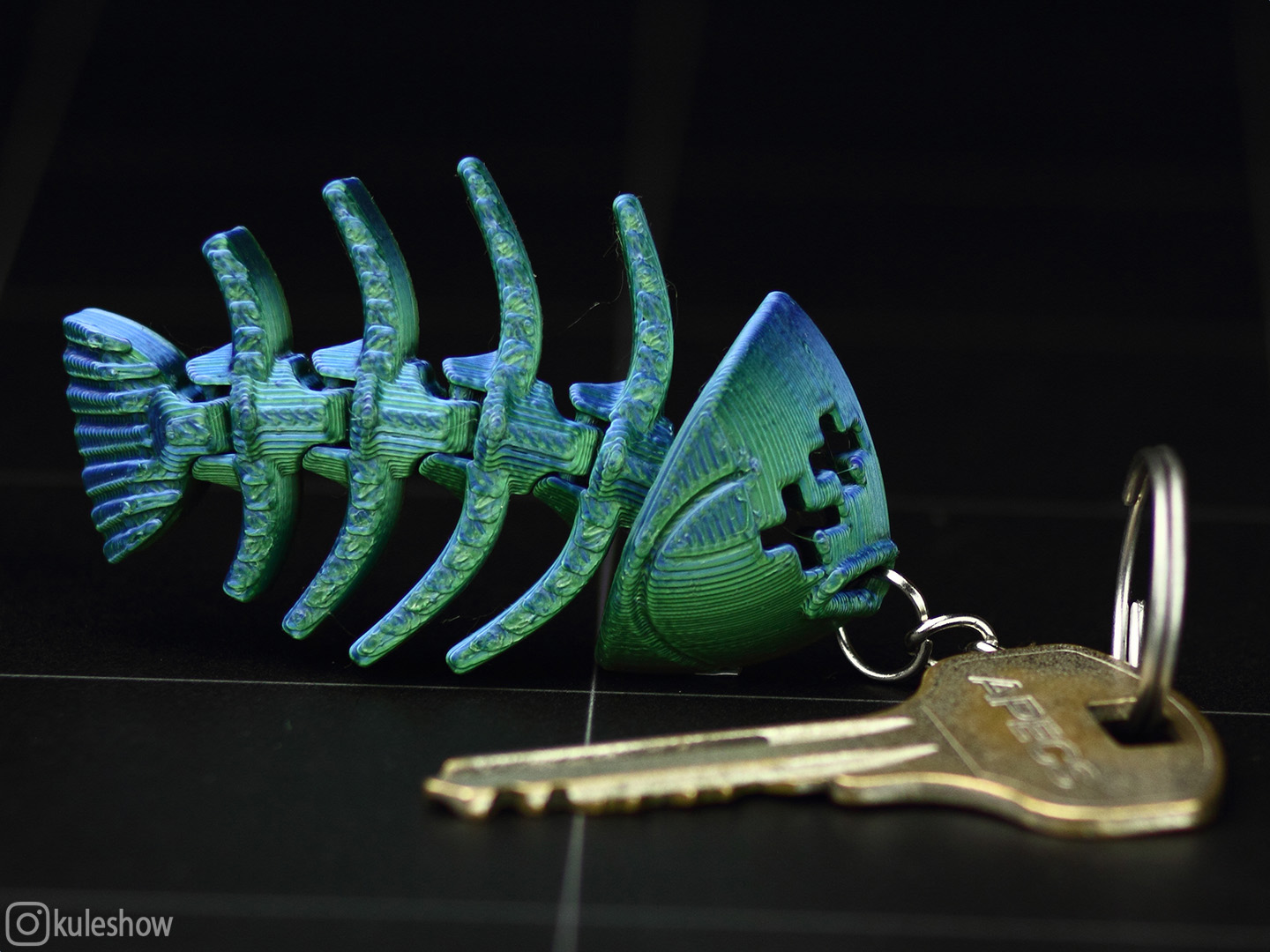 Flexi Flounder Bone Keychain