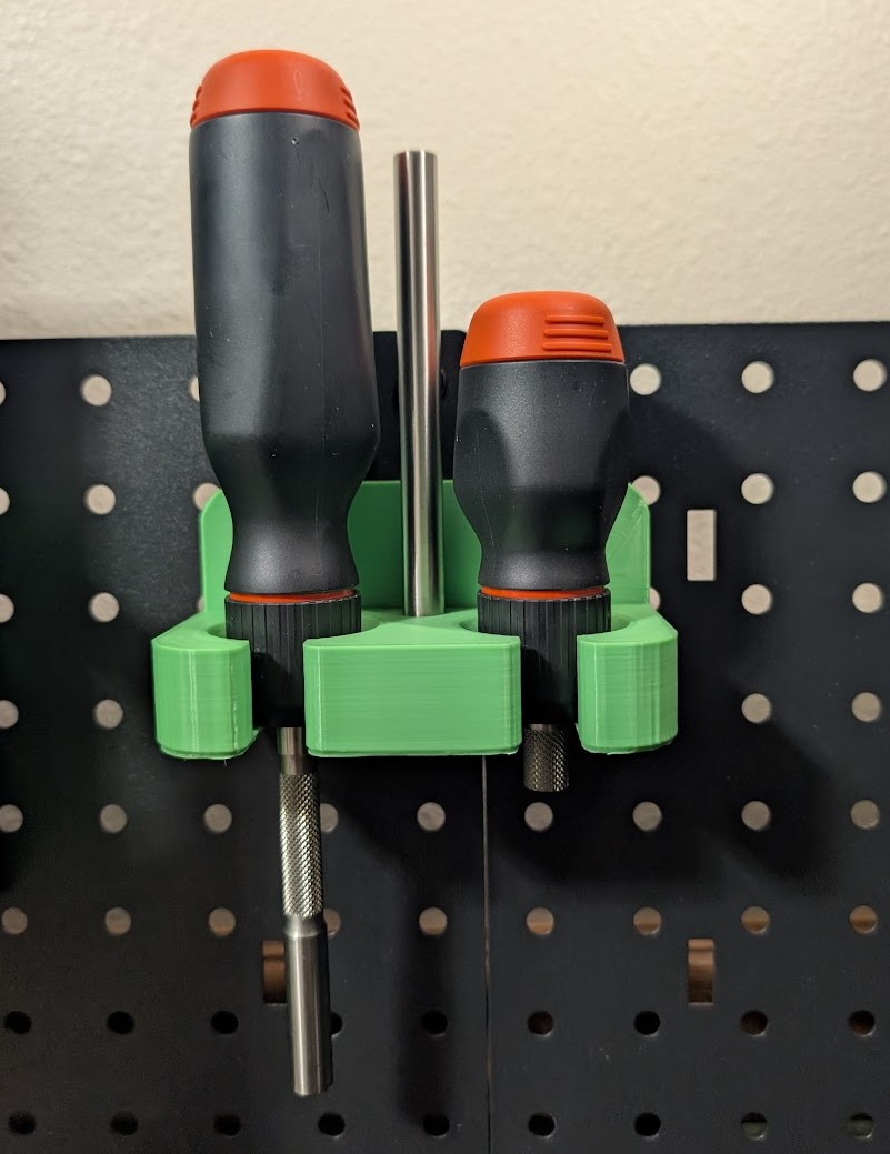 Dual LTT screwdriver mount for pegboard + Extension